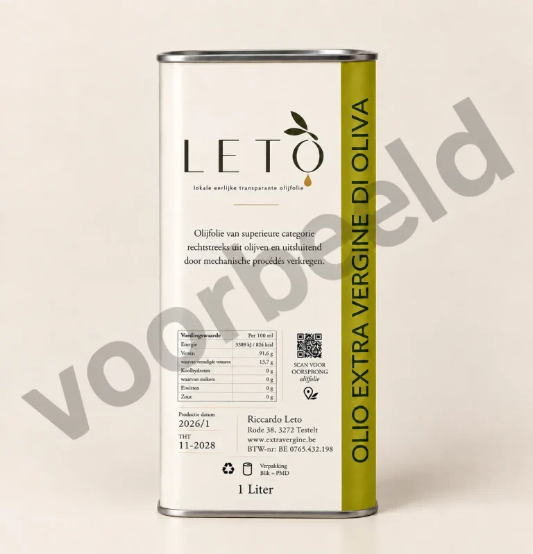 Metalen blik extra vergine olijfolie van 1 liter (voorbeeldfoto)